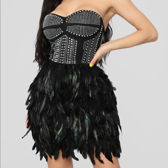 Fashion Nova Dresses | Feather And Bling Cocktail Dress | Poshmark